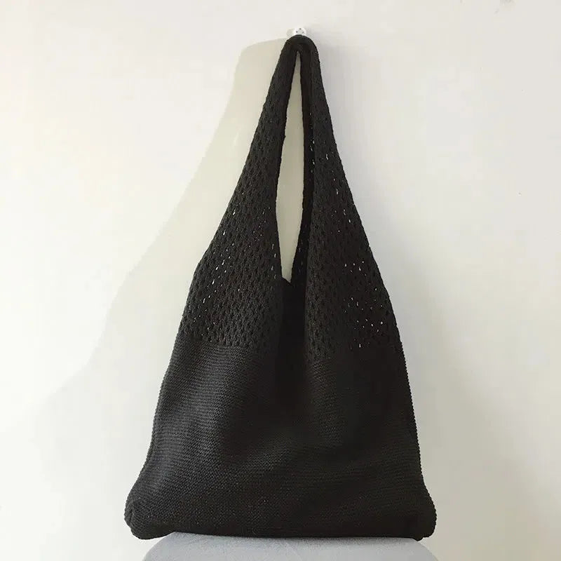 Large Capacity Retro Hollow Crochet Bag - Spacious Interior with Ample Room for Daily Essentials, Ideal for Grocery Shopping, Tr