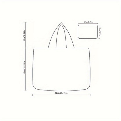 Foldable Drawstring Grocery Shopping Bag, Large Capacity Shoulder Tote for Sports, Travel, and Everyday Use Beauty Fashion