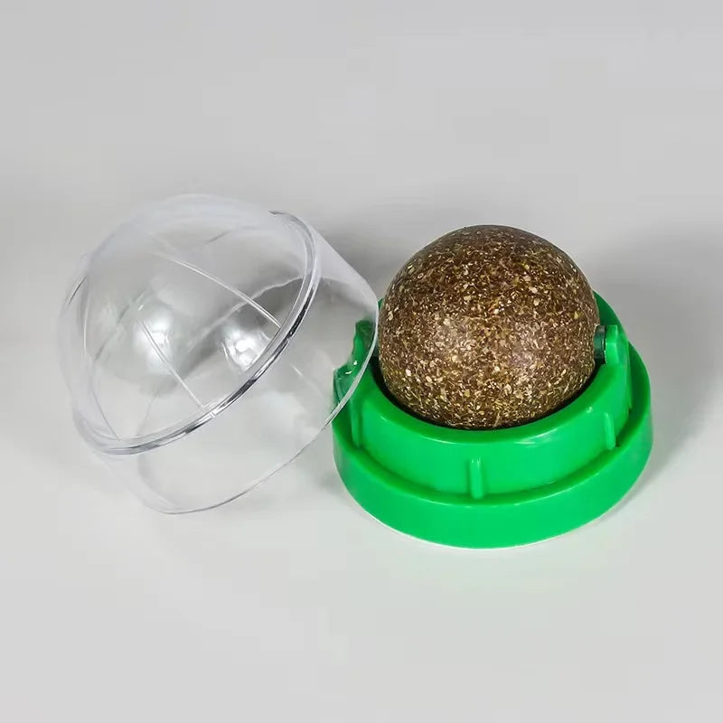 Catnip Cat Wall Stick-On Ball Toy Scratchers Treats Healthy Natural Removes Balls to Promote Digestion Cat Grass Snack