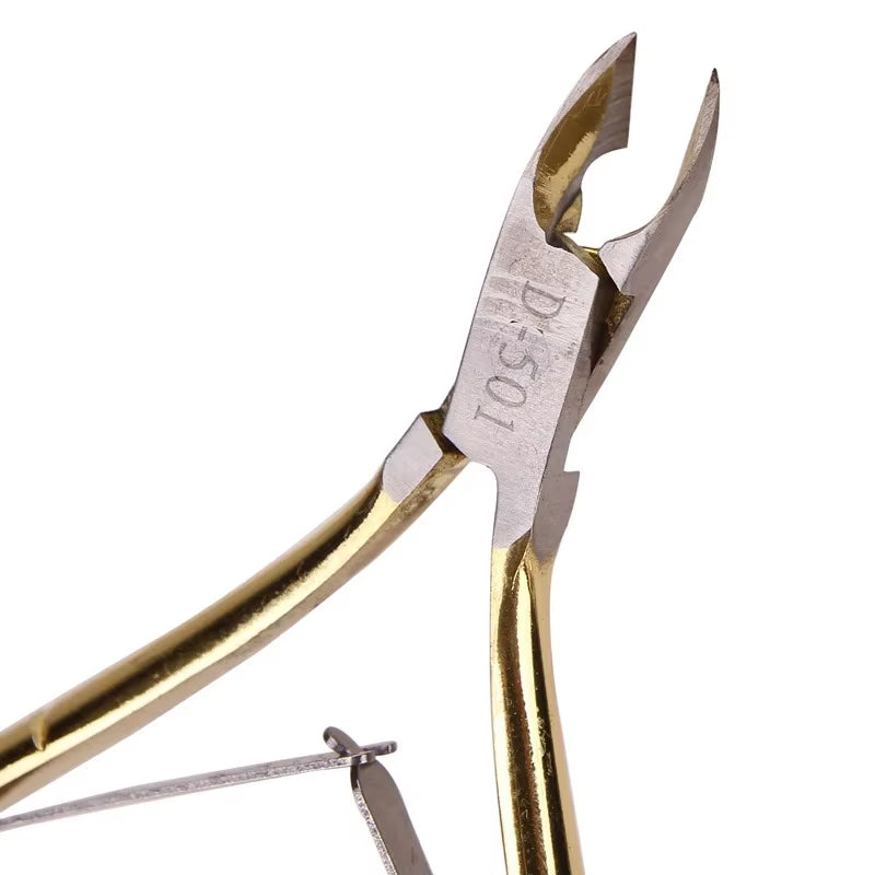 Stainless Steel Golden Cuticle Clippers and Dead Skin Remover, Nail Nippers for Manicure and Pedicure
