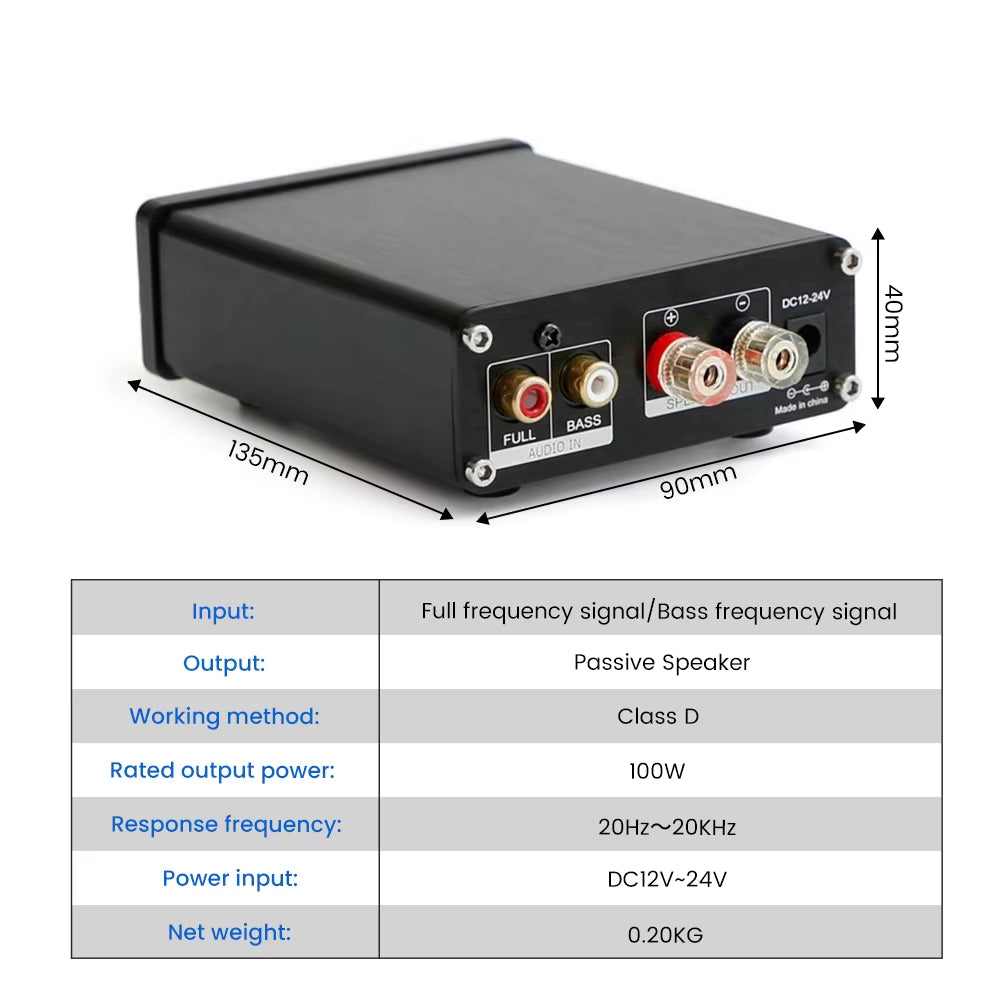 100W TPA3116 Subwoofer Amplifier Class D Mini Power Amplifier Audio Amplificador Mono Amp for Home Passive Speaker