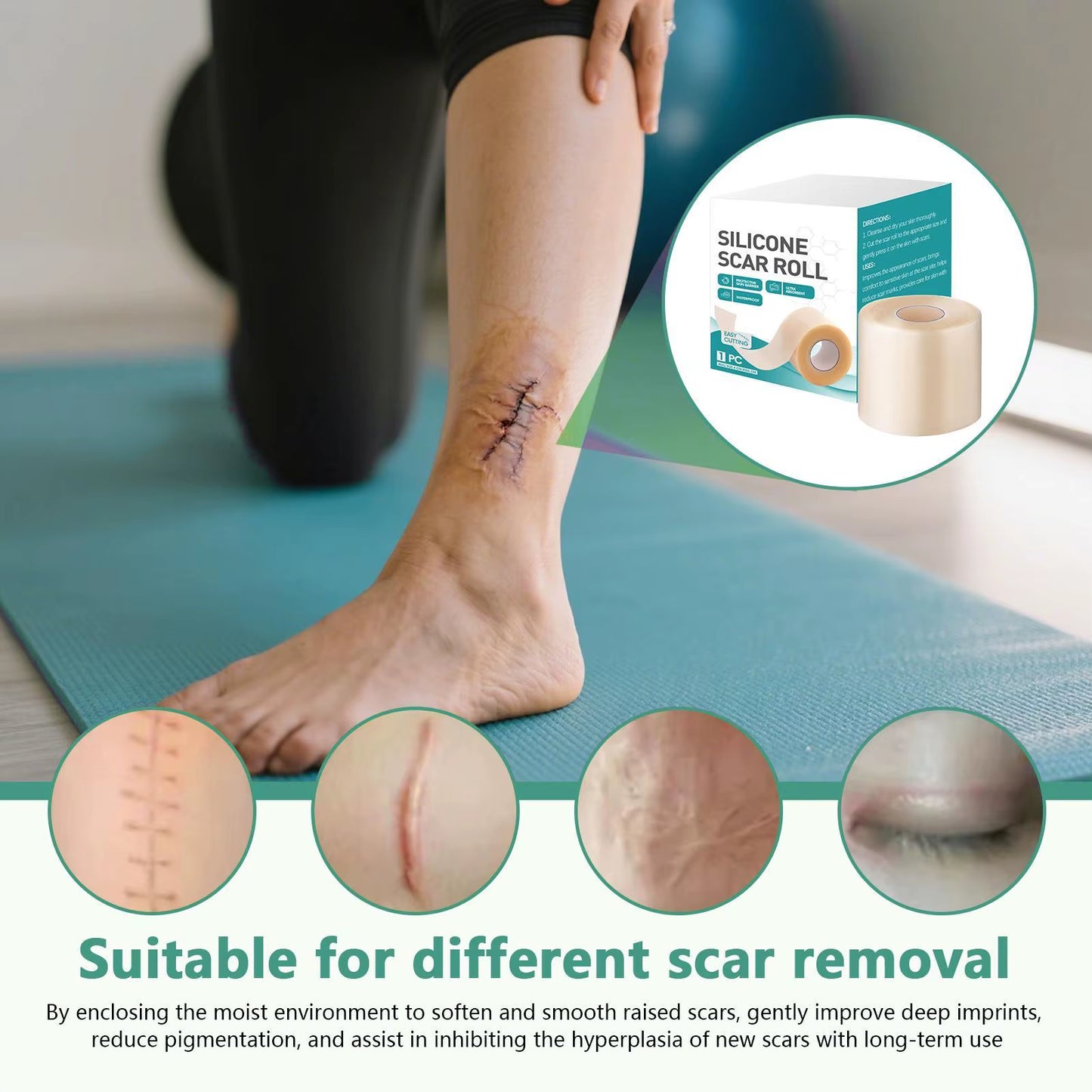 Reusable Invisible Silicone Scar Sheets Fast Healing Repair Strips Self-Adhesive Scar Cover Tape Effective Skin Care Strips