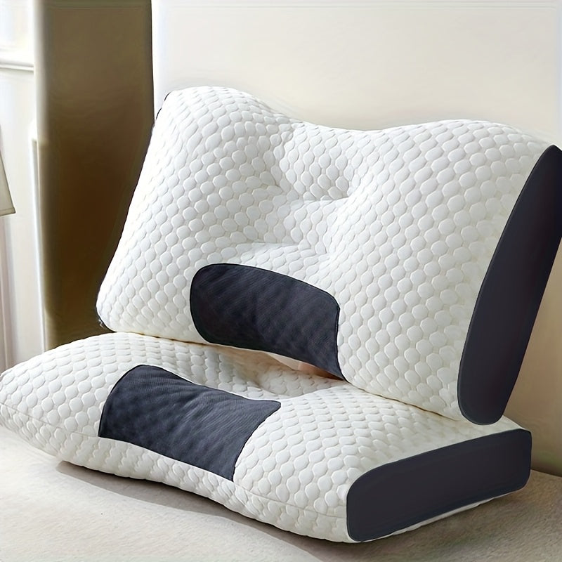 Buy 1 Get 1 Free, 2 Soft Woven Neck Massage Couple Pillows - Adjustable Ergonomic Orthotic Profile Support, High Quality Pillow Core, Detachable Pillowcase For Sleeping Comfort Beauty Fashion