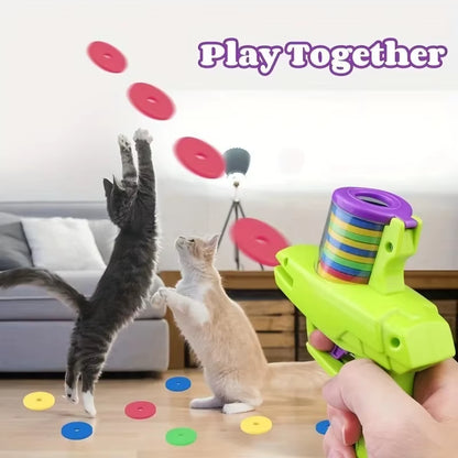 Mini Carrot Flying Disc Launcher Toy, Chew Proof Durable, Catnip Bell Stimulation, Interactive Fetch Game for Dogs Cats, Outdoor