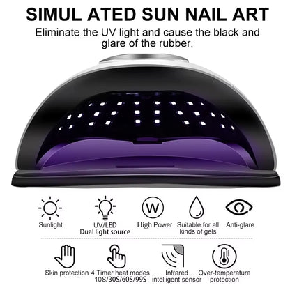 Nail Dryer LED Nail Lamp UV Light for Curing All Gel Nail Polish with LCD Display Motion Sensing Manicure Pedicure Salon Tools