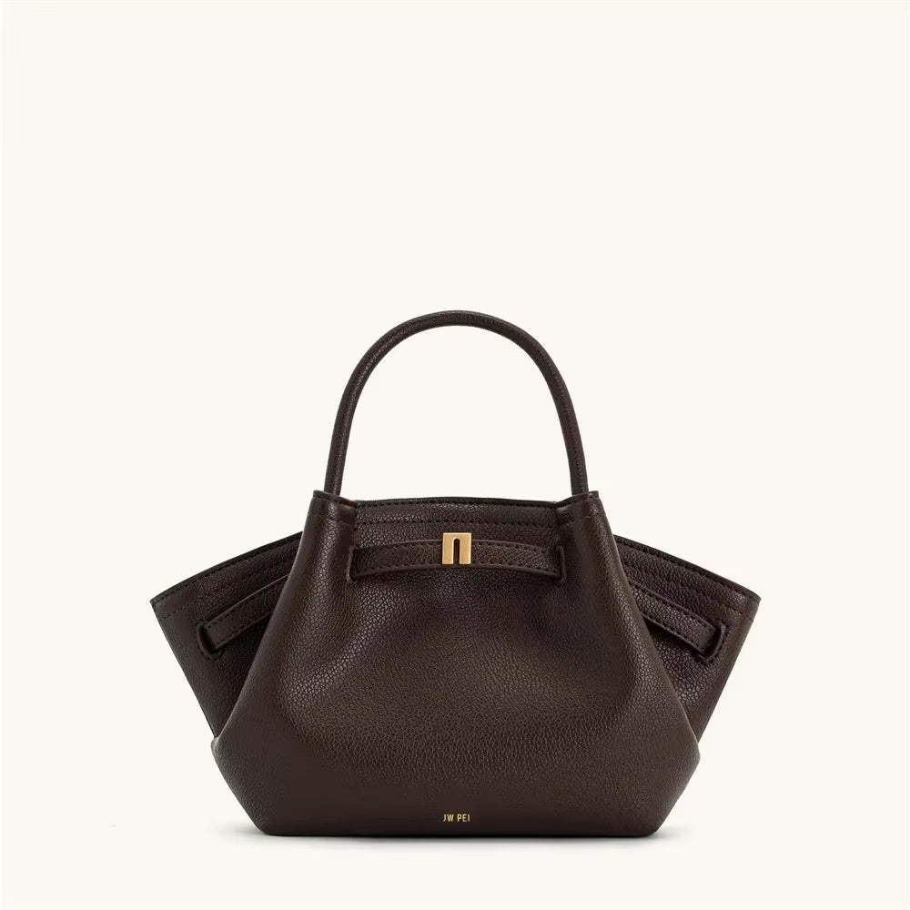 2025New Women'S Canvas Brown Crossbody Shoulder Bag Mini Vegan Leather Tote Bag Handbag Dumpling Bag High Quality Leather