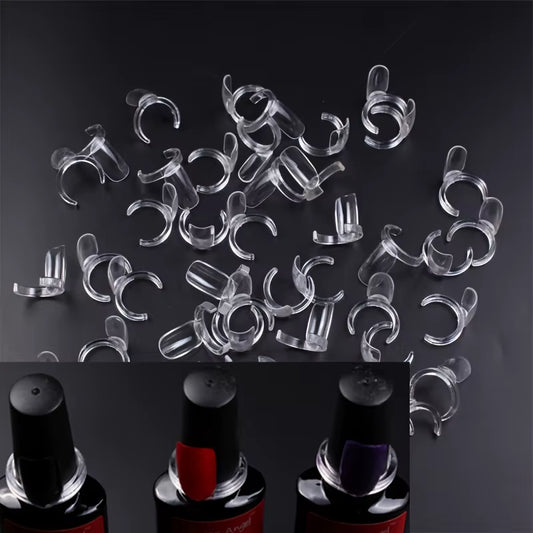 50Pcs Nail Display Ring DIY Showingself Color Board Colors Display 2*2*1Cm Card Ring Shape Can Be Put on the Nail Polish Bottle