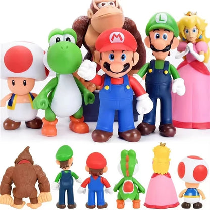 Super Mario Bros Dolls Yoshi Princess Peach Toad Anime PVC Action Figure Toys Mario Luigi Decoration Model Kids Toys Gifts