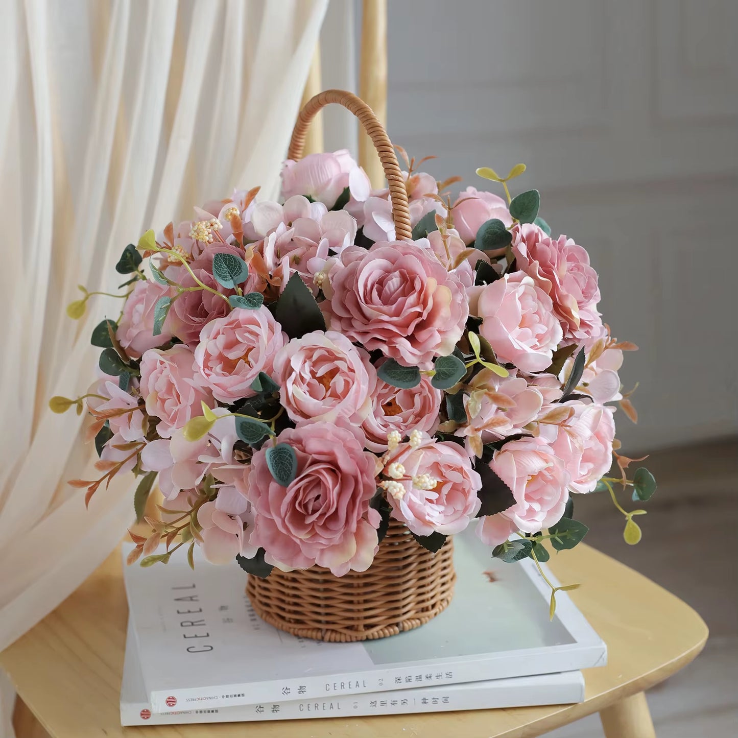 1PC Fall Artificial Peony Flowers Silk Hydrangea Rose Living Room Home Vase Garden Wedding Bridal Bouquet Diy Party Decoration