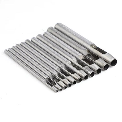 WUTA 5-15 Pcs Kit Hollow Punch Set round Hole Punch Tool Steel Leather Craft Working for Watch Band,Fabric,Plastics,Gasket Belt