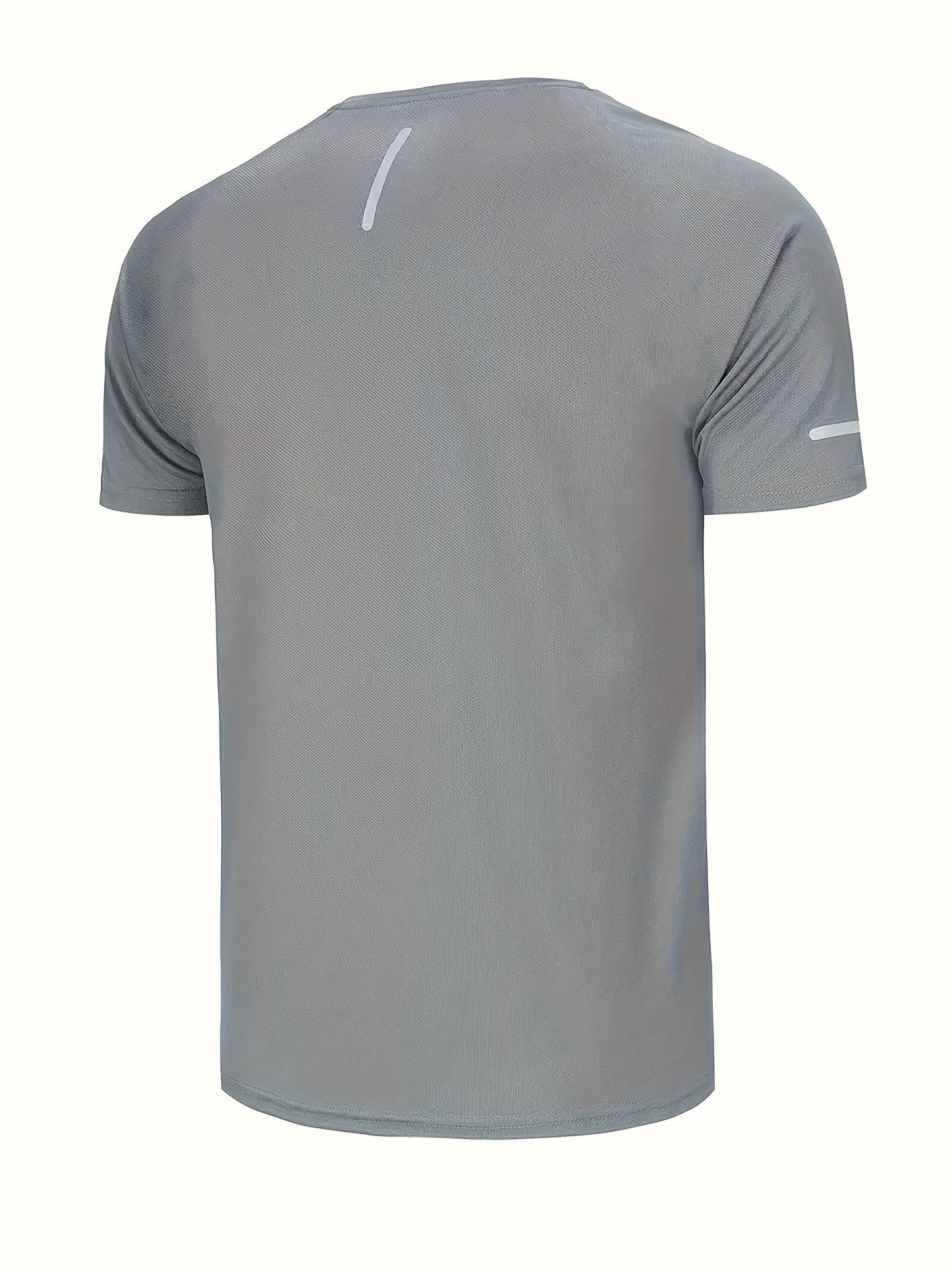 5pcs Solid Color Short Sleeve T-shirt, Men's Breathable Quick-Dry Crew Neck Top For Summer Sport & Casual Wear Beauty World Shop