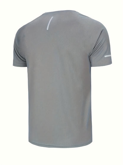 5pcs Solid Color Short Sleeve T-shirt, Men's Breathable Quick-Dry Crew Neck Top For Summer Sport & Casual Wear Beauty World Shop