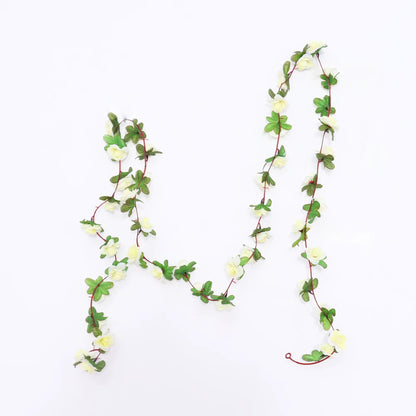 2.5M Rose Artificial Silk for Wedding Garland Fake Plant Flowers Vine Home Room Wedding Wall Hanging Garden Arch DIY Decoration