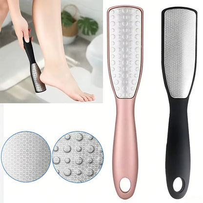 Stainless Steel Dual Sided Foot File Dead Skin Callus Remover Pedicure Scrubber Tool Wet Dry Use Professional Pedicure Tool