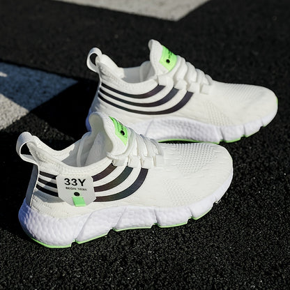 Women's Breathable Knit Platform Sneakers, Casual Lace Up Outdoor Shoes, Comfortable Low Top Sport Shoes Plus Size Beauty World Shop