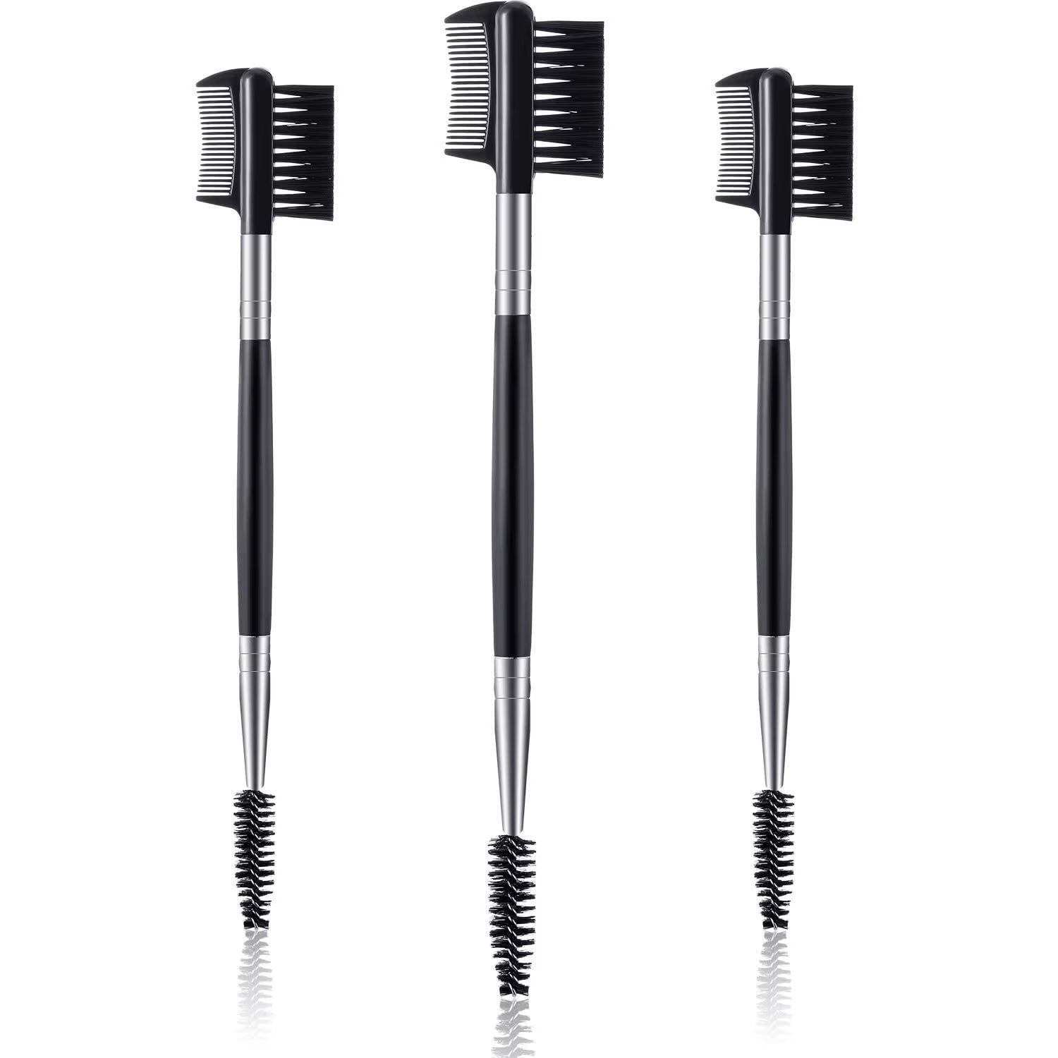 3 Pcs Eyelash Comb Eyelash Shaper and Eyebrow Brush Dual Comb Double Head Eyebrow Eyelash Makeup Grooming Tool for Women Girls