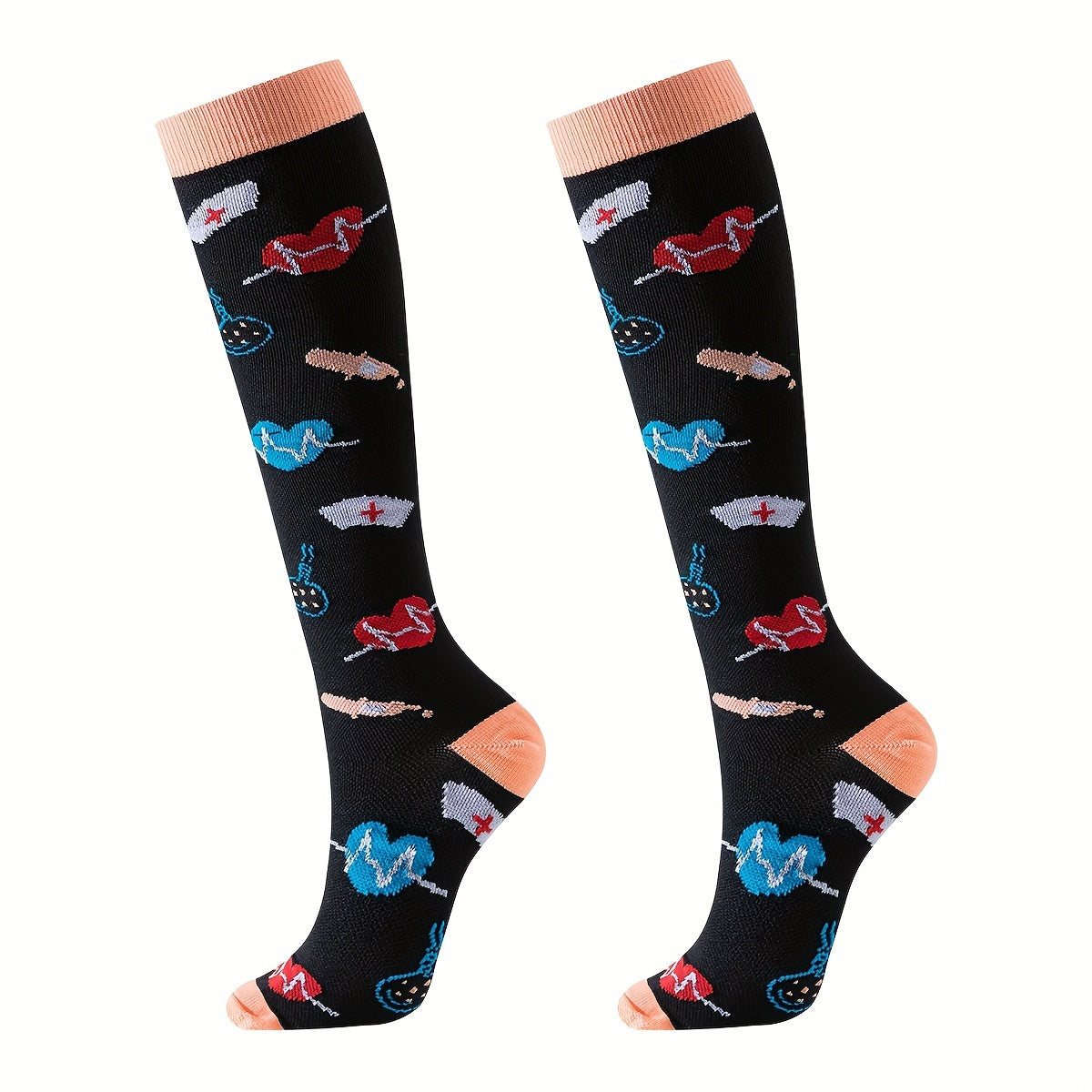 6 Pairs 2024 New Unisex Knee High Athletic Socks Compression Stockings Over The Knee For Women Men Long Socks Running Sport Gym