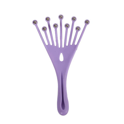 Head Massager Scalp Neck Comb Roller Five Finger 9 Claws Steel Ball Hand Held Relax Spa Hair Care for Hair Growth Stress Relief