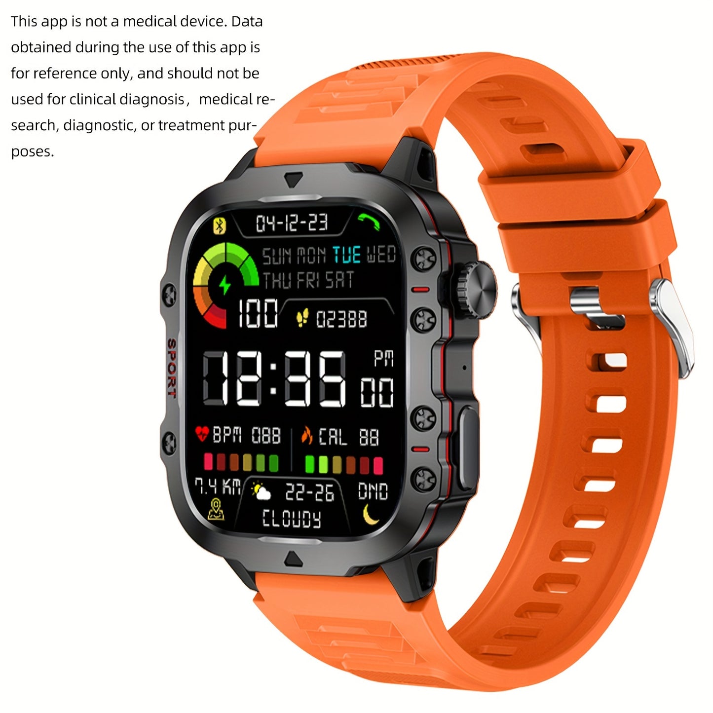 1pc Large 1.96" Touch Screen Smartwatch Pro - Multi-Sport Fitness Tracker, Answer/Make Calls, Message Notification, AI Control, Wireless Call, Heart Rate Monitor, Sleep Tracker, and More Beauty World Shop
