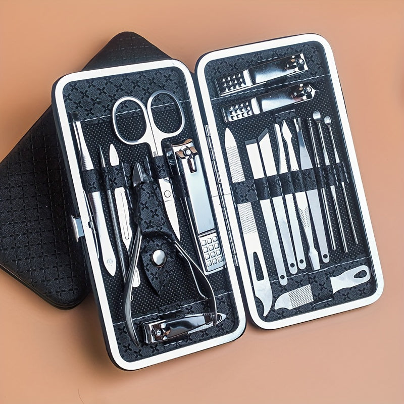 Professional Manicure And Pedicure Set, Nail Clipper Nail Cutter Nail Files Ear Spoon, Beauty Tools Grooming Set with Portable Case, for Nail Care, for Household And Travel Beauty Fashion