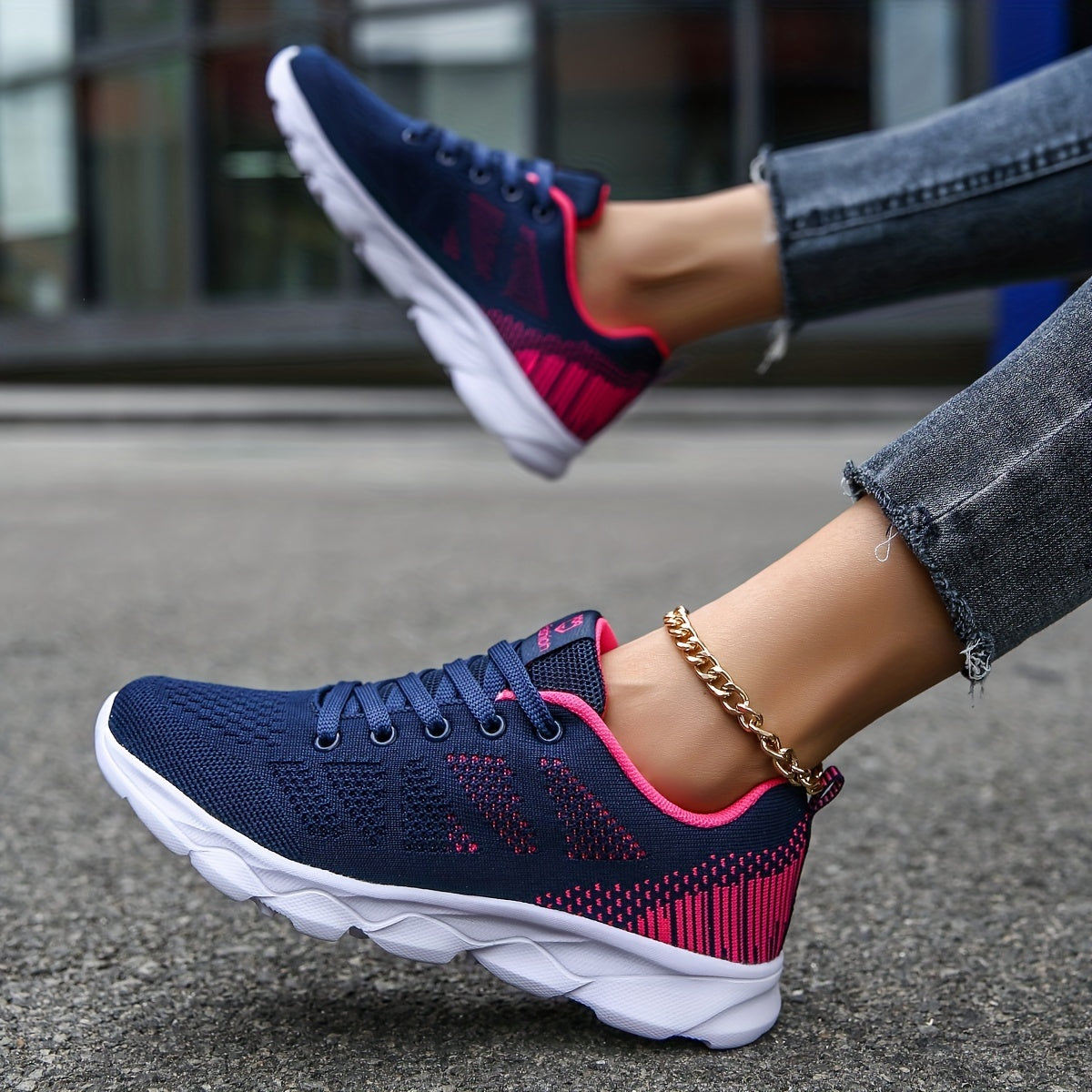 Womens Super-Breathable Lace-Up Sport Shoes - Lightweight & Fashionable Flying Woven Design - Ideal for Casual Everyday Wear - Durable & Comfortable Beauty World Shop