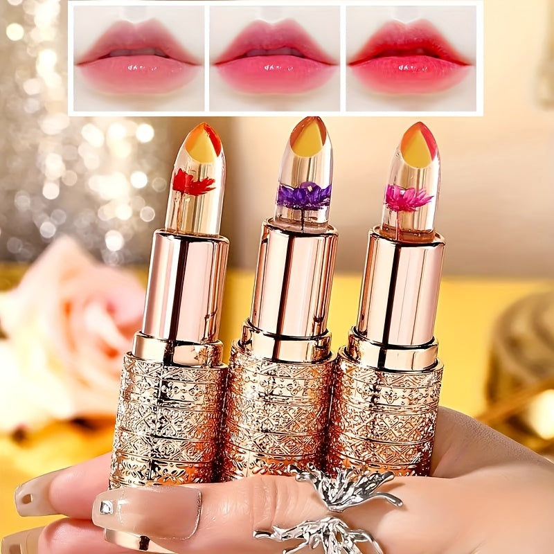 6 Pack Color-Changing Lipstick & Gloss Set - Flower Jelly Lip Balm with Magic Temperature Effect | Long-Lasting Hydrating & Nourishing Combo (Pink) Beauty World Shop