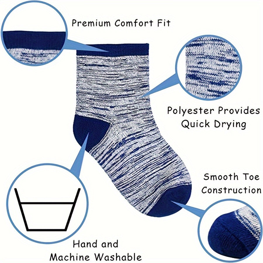 12 Pair Of Boy's Mid Crew Sport Socks, Sweat-absorbing Comfy Breathable Socks For Boy's Basketball Training, Running Outdoor Activitiess Beauty World Shop