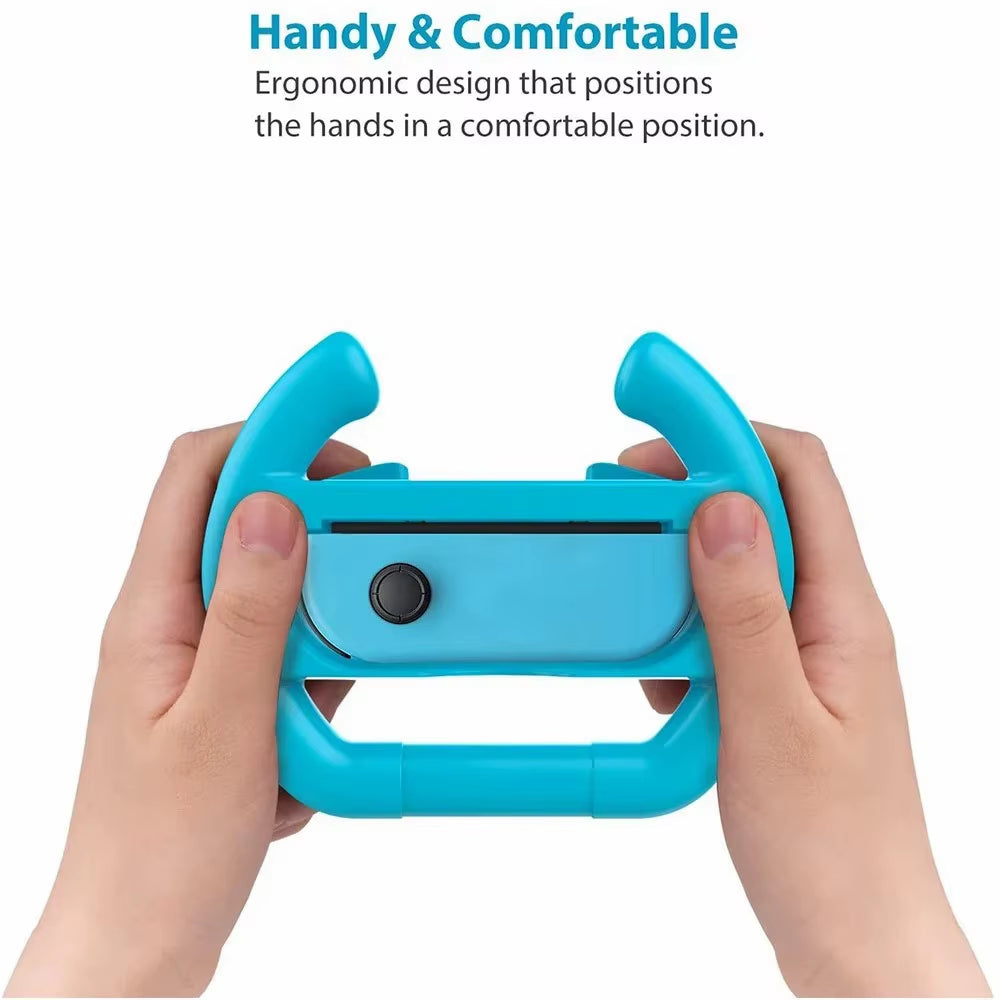 2 PCS Gaming Racing Steering Wheel Grip for Nintendo Switch OLED Joy Con Controller Grip Racing Wheels Gamepad Accessories