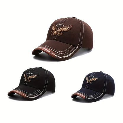 1pc Adjustable Unisex Baseball Cap with Eagle Embroidery for Outdoor Sport Sunshade Beauty World Shop