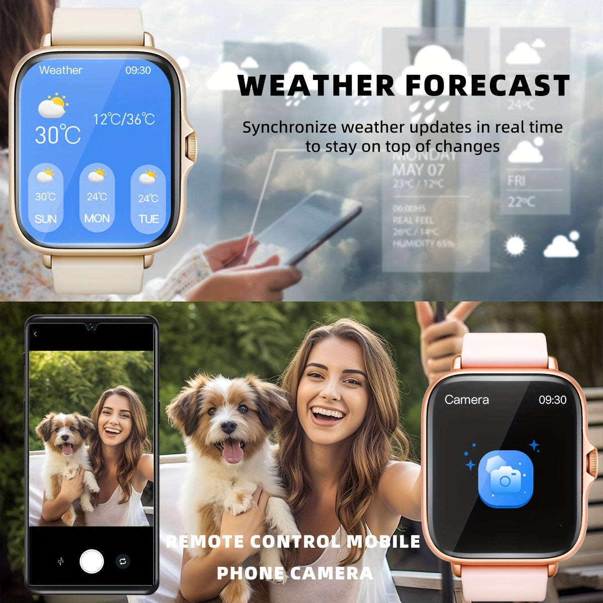 Sports Smart Watch, 1. 83'' Full Touch Screen Display with Message, Answer Make Call Smartwatch, Sleep Monitoring, Sports Pedometer, Information Alerts, for iPhone Android Phones, Smartbands Fitness Watch for Women Men Friend Beauty Fashion