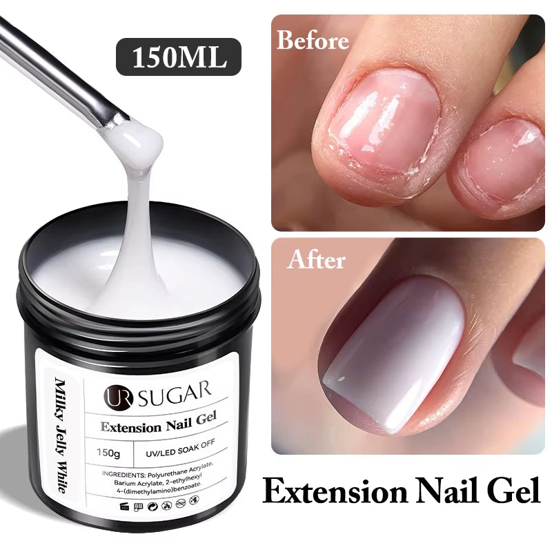 150G Quick Extension Gel Pink Jelly Milky White Camouflage Finger French Hard Gel UV LED Gel Nail Art Design Manicure