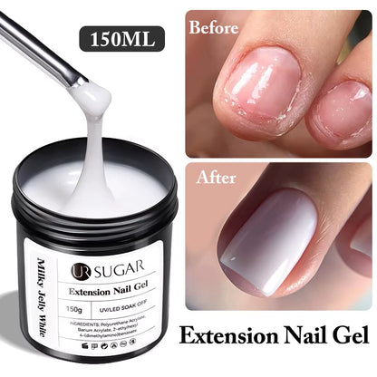 150G Quick Extension Gel Pink Jelly Milky White Camouflage Finger French Hard Gel UV LED Gel Nail Art Design Manicure