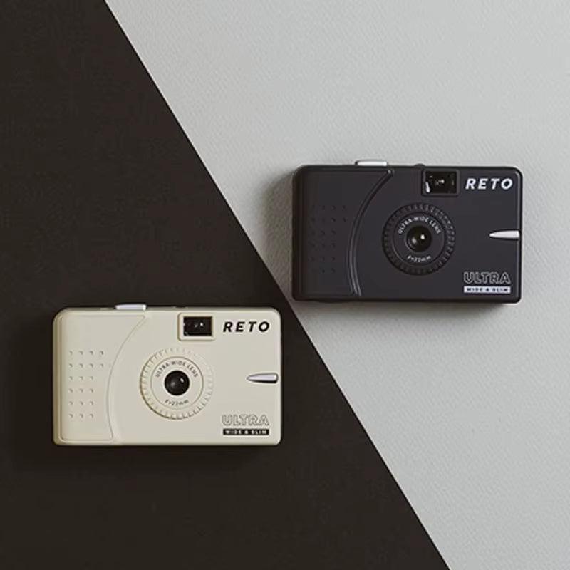 RETO PANO Ultra Film Camera with Flash Full Width Frame Reusable Film Camera - 22Mm Wide Lens 135 Film Camera with Flash
