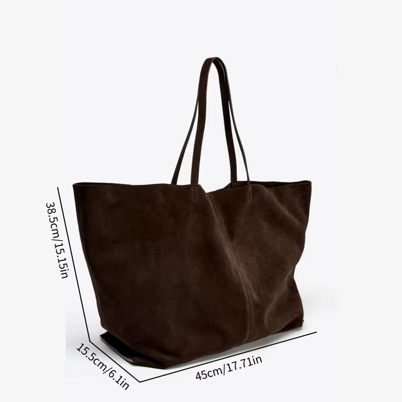 WOMEN'S LARGE SUEDE BAG, Luxury Designer New Tote Bag for Everyday Style, Large Capacity Fashion Shoulder Handbag for Ladies
