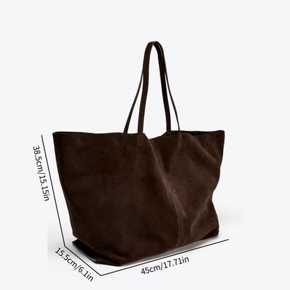 WOMEN'S LARGE SUEDE BAG, Luxury Designer New Tote Bag for Everyday Style, Large Capacity Fashion Shoulder Handbag for Ladies
