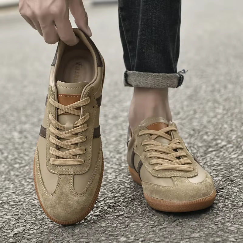 All-Match Male Skate Shoes Skateboard Footwea Genuine Leather Sneakers 2025 New Arrival Mens Tenis Masculino Leisure Walk Flats