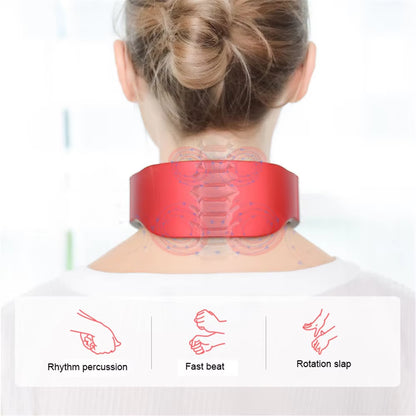 Lectric Neck Shoulder Pulse Massager Kneading 4 Head TENS Magnetic Pulse Heating Cervical Vertebra Relax Pain Relief Massage