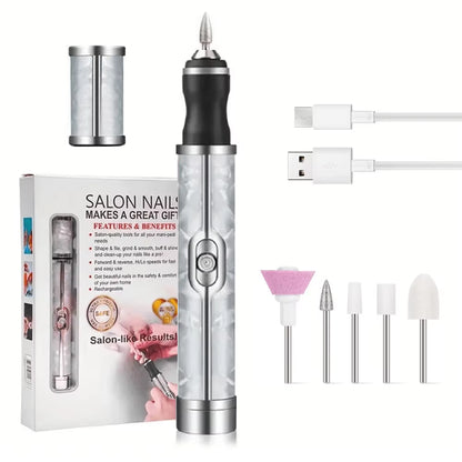 LINMANDA Many Sets Electric Nail File Portable Manicure Pedicure Polishing Grinding Peeling Nail Drill for Fingernail Toenail