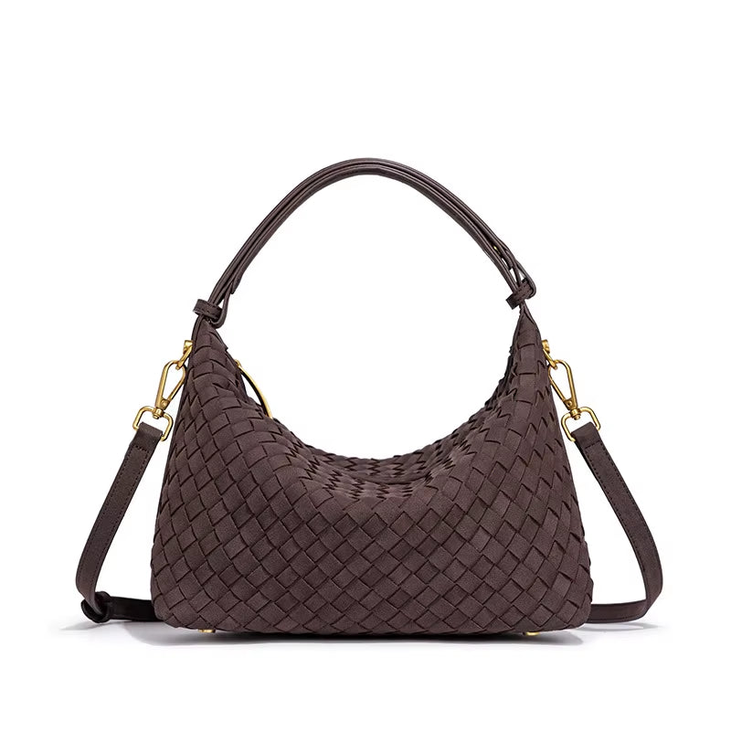 Women Retro Woven Shoulder Bag Handbag High-End One-Shoulder Underarm Bag Fashion Women Commuter Tote Bag Female Crossbody Bag