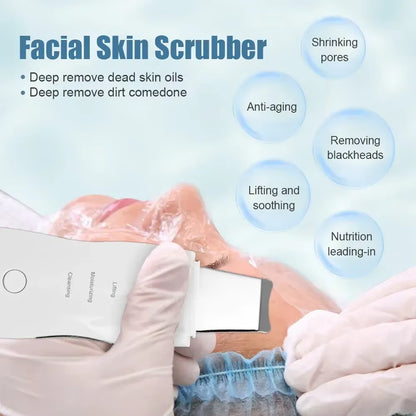 Deep Vibrate Skin Scrubber Facial Cleaner Shovel Spatula Not Ultrasonic Face Scrubberpeeling Blackhead Remover Facial Ma Ssager