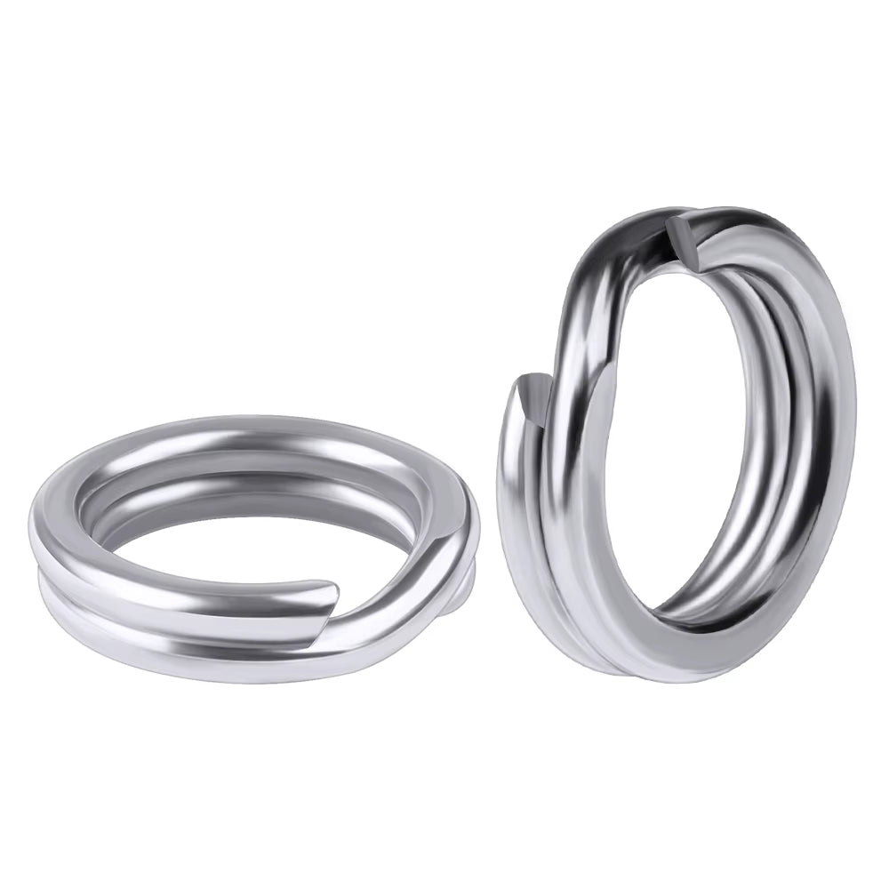 PROBEROS 50Pcs Fishing Split Rings for Crankhard Bait Silver Stainless Steel 0#-12# Fishing Connector Accessories Tackle