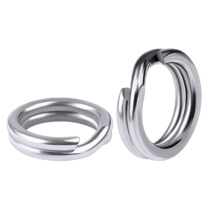 PROBEROS 50Pcs Fishing Split Rings for Crankhard Bait Silver Stainless Steel 0#-12# Fishing Connector Accessories Tackle