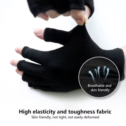 1 Pair anti UV Black Thin Nail Gloves anti Black UV Gel Shield Glove Fingerless Manicure Nail Art Tools LED Lamp Nails Dryer