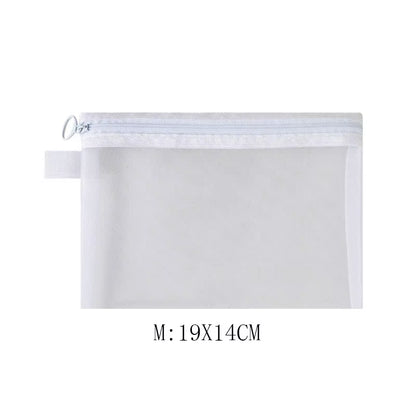 Fashion Small Large Black Organizer Toiletry and Makeup Pouch Transparent Mesh Zipper Cosmetic Bag Women Necessary Organizer