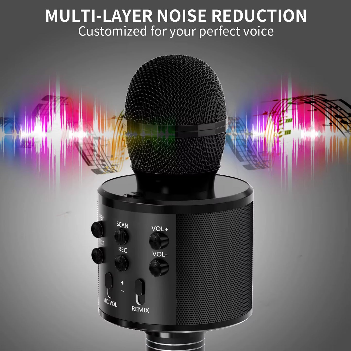 Portable Handheld Wireless Karaoke Microphone Speaker Microphone for Kids Music Player Singing Recorder KTV