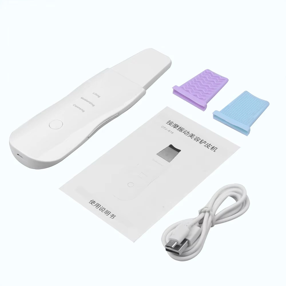 Deep Vibrate Skin Scrubber Facial Cleaner Shovel Spatula Not Ultrasonic Face Scrubberpeeling Blackhead Remover Facial Ma Ssager