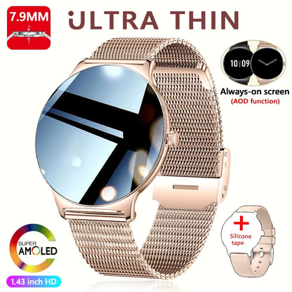 For Huawei Xiaomi New Ultra Thin Smart Watch Women Screen Always Display Time Sports Bracelet Bluetooth Call Fashion Smartwatch