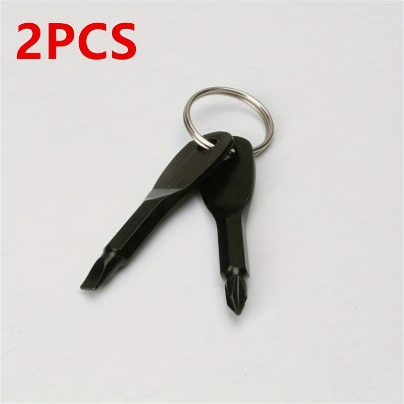 2pcs Mini Screwdriver Keychain - Compact, Portable Metal Tool for Everyday Use Beauty Fashion