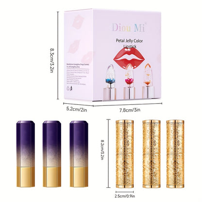 6 Pack Color-Changing Lipstick & Gloss Set - Flower Jelly Lip Balm with Magic Temperature Effect | Long-Lasting Hydrating & Nourishing Combo (Pink) Beauty World Shop