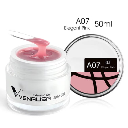 50Ml TPO FREE Rose Pink Jelly Gel Extension Nail Salon Professiona Used Self Leveling Transparent Gel Nail Gel Polish